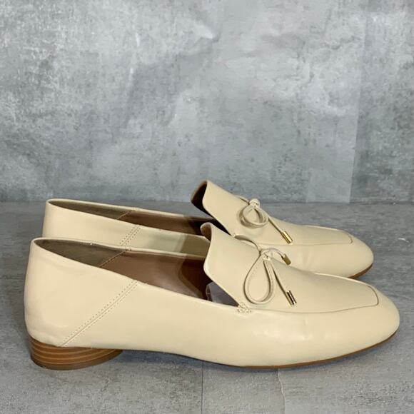 AEROSOLES Off White Mila Round-Toe Slip-On Stacked Block Heel Loafers SZ 9.5 - Picture 2 of 7